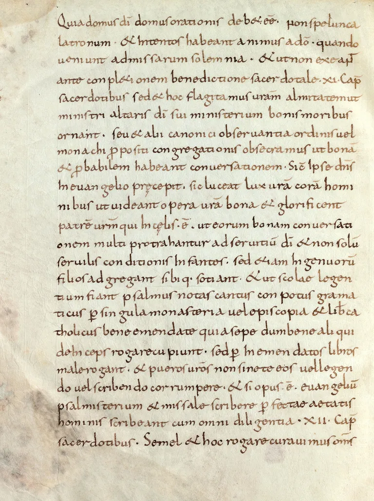 Admonitio Generalis, Capitularia, leges et varia de Carolo Magno, Manuscrit, Abbaye Saint-Rémi de Reims, Bibliothèque nationale de France