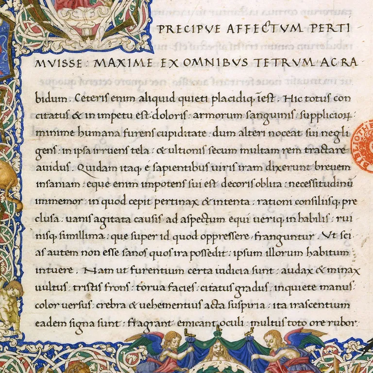 De ira (Oeuvres variées), Sénèque , Manuscrit, Florence,  Bibliothèque nationale de France